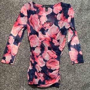 Inc sheer v neck blouse